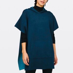 Lululemon All In A Day Hooded Poncho in Blue Green
